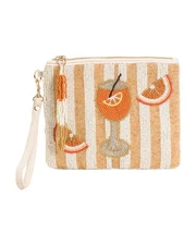 Beaded Wristlet Pouch Aperol Spritz Statement Travel Bag Viral Sincerely Jules N