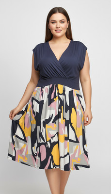 Lascana Venus Women's Dress Sleeveless Stretch Multicolor Size 1X