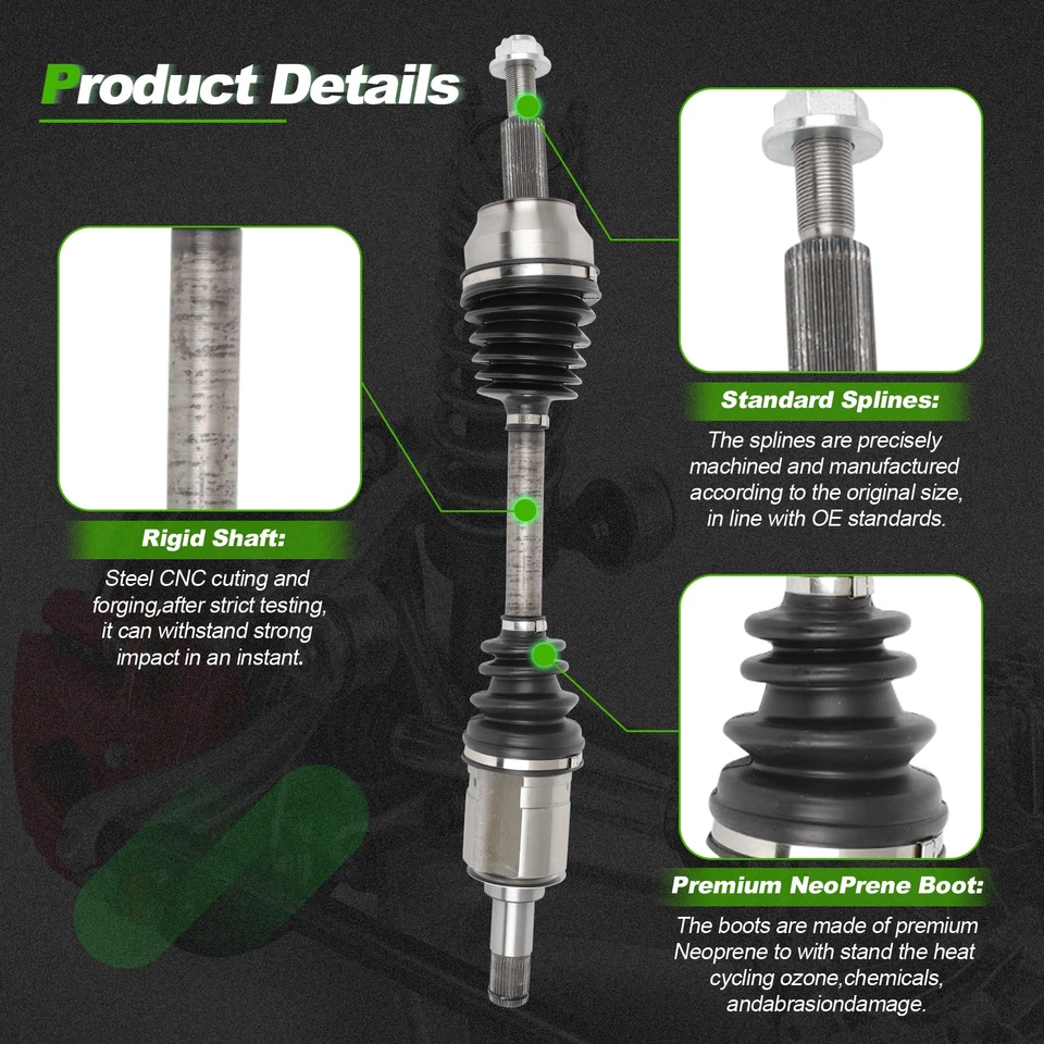 AWD Single Speed CV Axle Front Left for Dodge Durango 11-24 Grand Cherokee 3.6L - Image 3 of 4