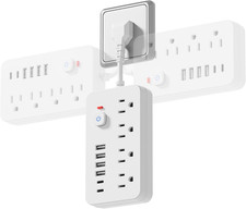 Surge Protector Power Strip - Short Extension Cord with 4 AC Outlets, 6 USB Por