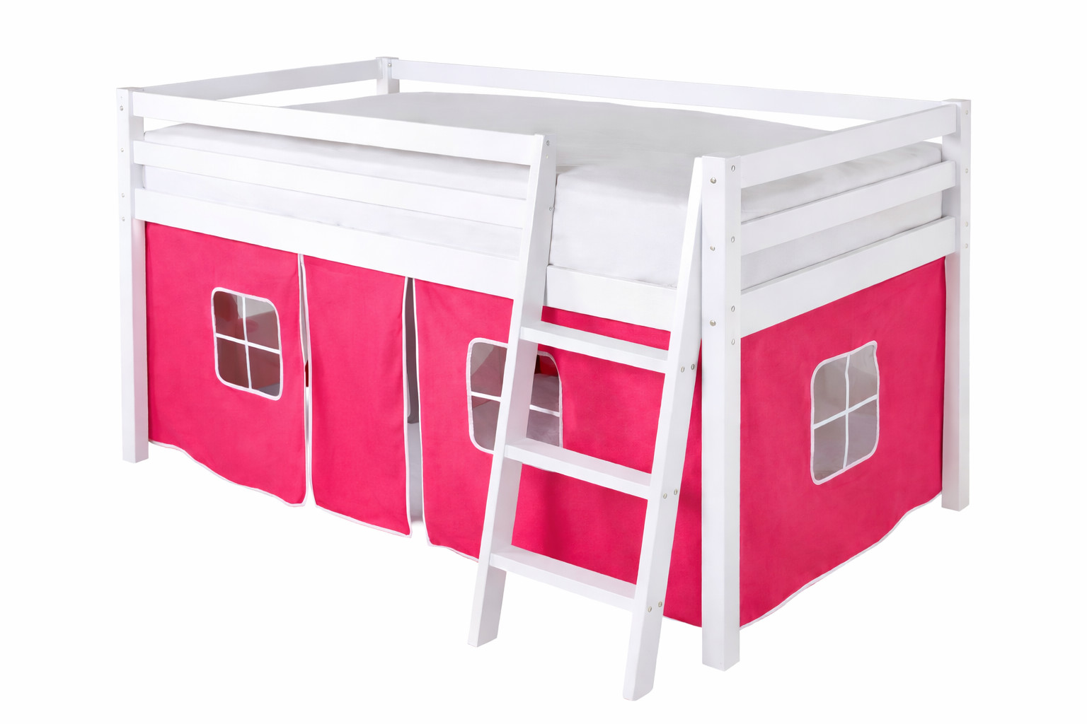 HLS Pink Bunk Bed Tent 11 Pink Cotton Tent for Shorty Mid Sleeper Cabin Bunk Bed – Bedroom Storage