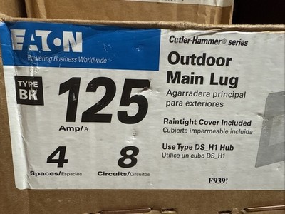 Eaton BR48L125RP Loadcenter 125A MLO 120/240V 1PH3W 4/8CKT Nema 3R -E3280 NEW