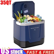35Quart 33L Portable Electric Cooler Warmer 12V/110V Dual-Power Car Refrigerator