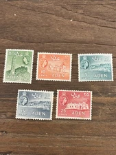 Aden. QEII. 1953 Issue. SG 48, 51, 53, 53a, And 54. Last 2 MH. First 3 MNH.