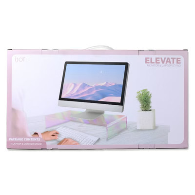 iJoy Elevate Monitor & Laptop Stand   Fits Laptops up to 17 , Opal Sky Color