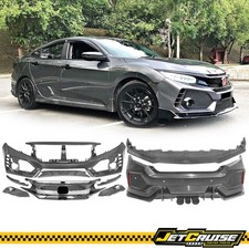 Fits 16-21 Honda Civic Sedan 4dr Front Rear Full Bumper Cover Lip Grille Pp