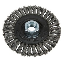 Klutch 4in. Industrial Stringer Bead Wire Wheel for Angle Grinders, 5/8-11