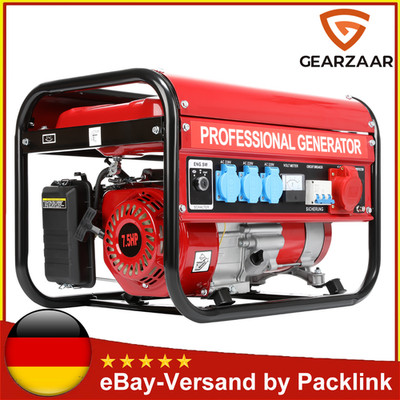 7,5PS Notstromaggregat Generator Benzin Stromerzeuger 4-Takt OHV-Motor 6500W CE