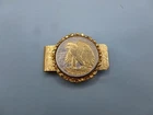 90% SILVER Walking Liberty Half Dollar Coin w/ Gold Painted Eagle Money Clip