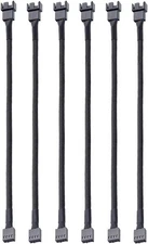 2 or 6 pc 4 Pin 26cm PWM Fan Extension Power Cable Connector Case Male to Female