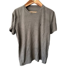 AllSaints Cortez SS Crew T-Shirt Mens Large Grey Cotton Ramskull MD061U