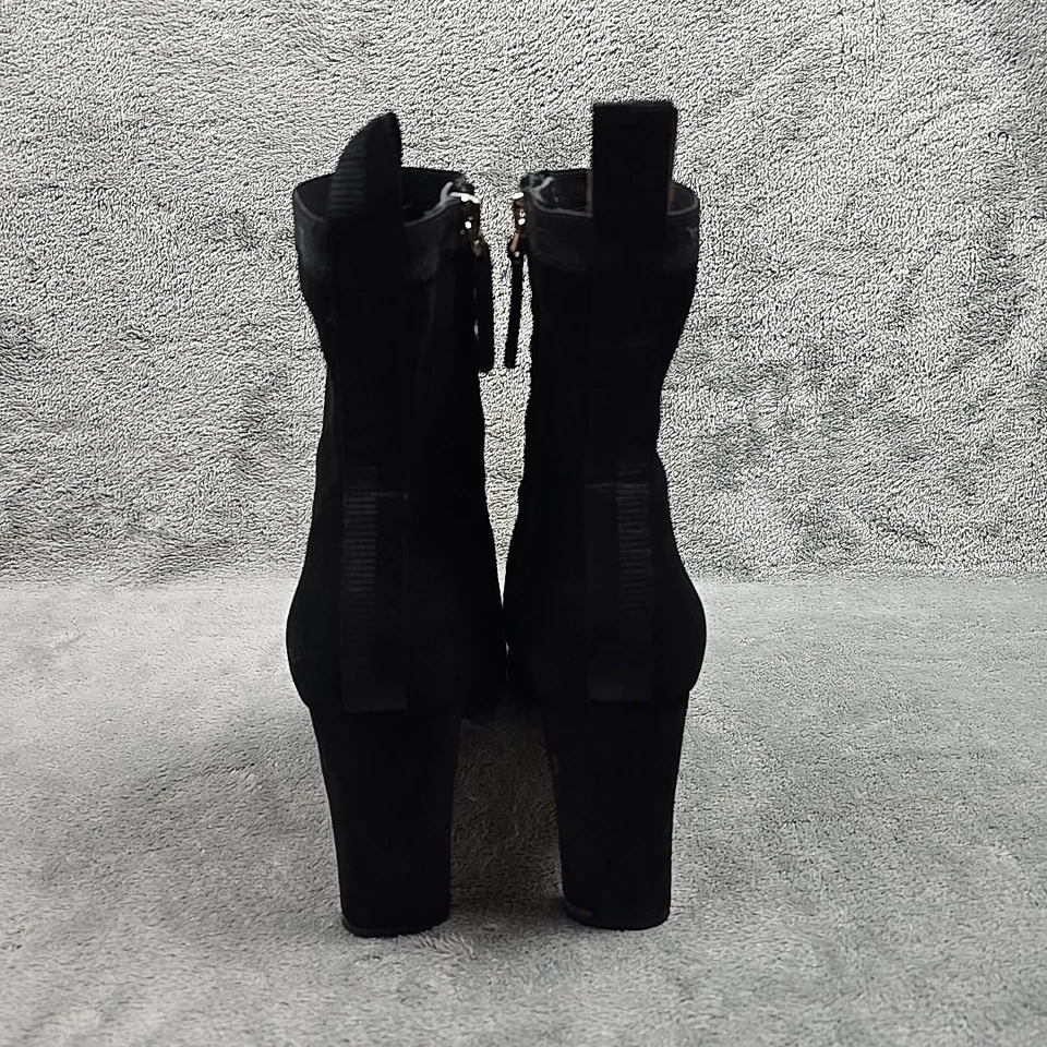 Kate Spade Down Under Stretch Suede Womens Size 7 B Black Side Zip Block Heel - Image 4 of 4