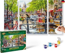 609260812 Malen nach Zahlen - Amsterdam - Bilder malen f&uuml;r Erwachsene, inklusive