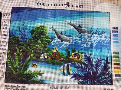 Collection de Art ''6148   ''Underwater''  11 ct., 12''    X  9''.   181  yds.  yarn