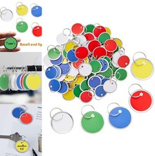 180 Pack Metal Rim Key Tags Round Paper 1.22 Inch Multicolor Write On Labels