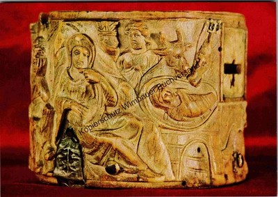 Photopostkarte ''Pyxis mit Geburt Christi''