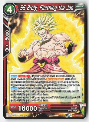 DBS - SS Broly, Finishing the Job BT15-020 Uncommon Normal LP