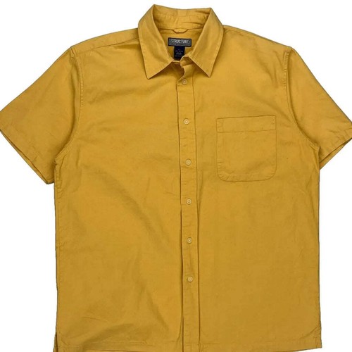Structure Short Sleeve Shirt - Large Yellow Cotton - Picture 6 of 8