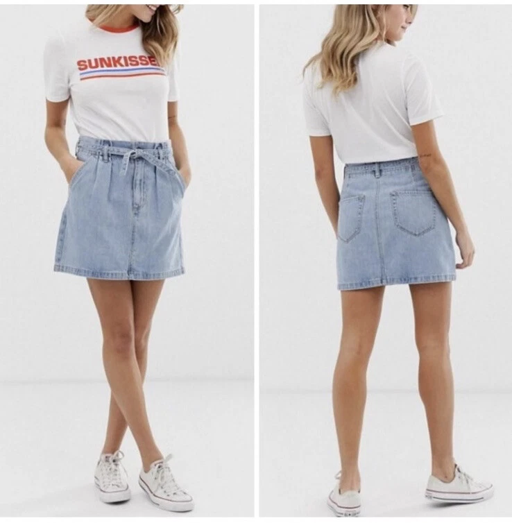 White denim cheap skirt hollister