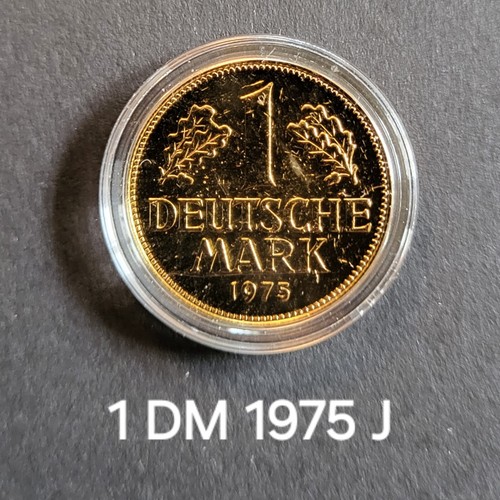 (13) 1 DM Deutschland vergoldet 1975 Prägeort J gekapselt