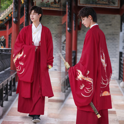 Big Sleeve Hanfu Embroidery Martial Arts Suit Chinese Style Cosplay Dress Set