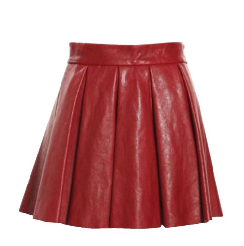 Jupe évasée Vintage En Cuir Véritable Gris Richard Rulam - Taille 38 - Occasion En Excellent état