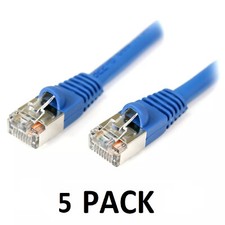 5 PACK StarTech 25ft Cat5e Blue Snagless Shie...