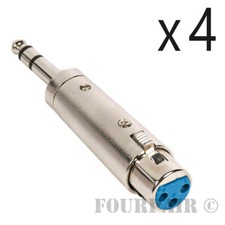 4 Pack - 3pin XLR Female to 1/4" Stereo TRS Male Plug Audio Cable Mic Adapter