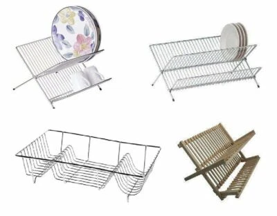 APOLLO ESCURRIDORES DE PLATOS PLEGABLES SOPORTE PORTAPLATOS SECADORA COCINA CUBIERTOS CROMO Y MADERA