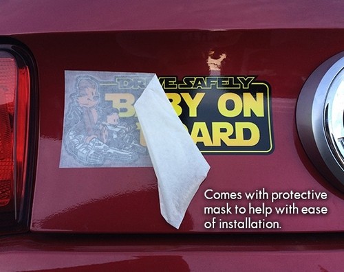 Bambino Han E Chewbacca Su Tavola Bumpersticker Adesivo Falcon Star Wars Chewie - Foto 3 di 5