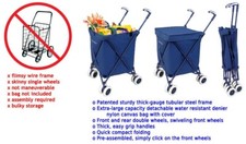 The Original Patented Versacart Transit Folding Shopping and Utility Cart, Navy