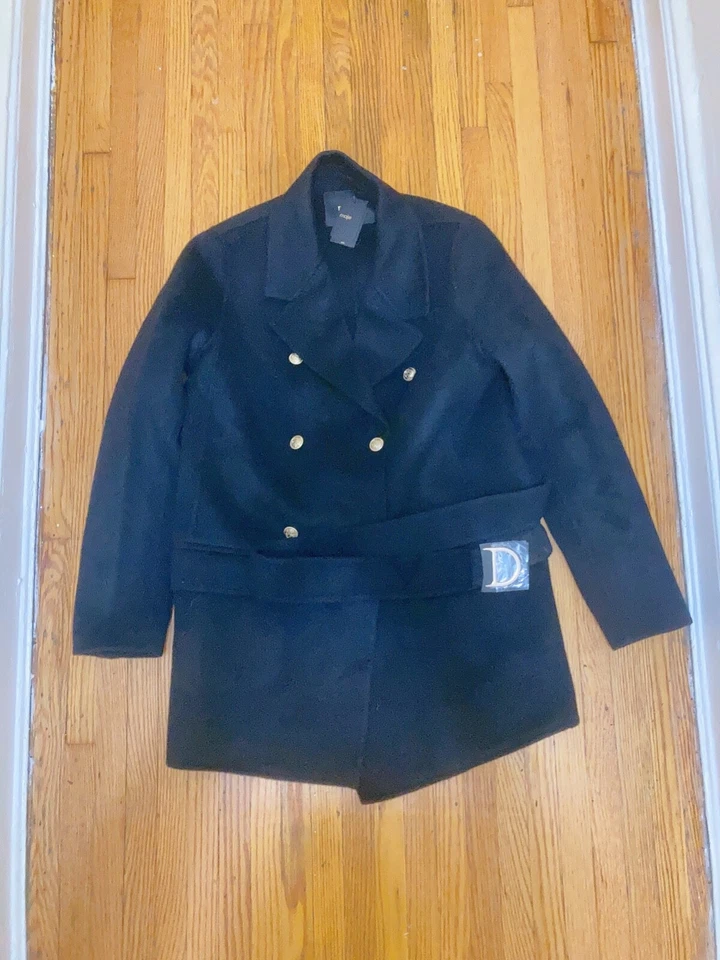 Abrigo de Lana MAJE Geovial Doble Pecho Talla 34 Orig. $595 nuevo con etiquetas Foto 3 de 4