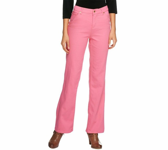 pink bootcut jeans