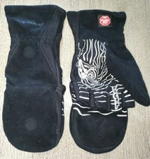 mens medium LE-VEL HAND TWISTERS magnetic FOLD BACK BLACK GLOVES old bird NICE