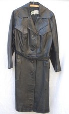 alter Motorradmantel 42 44 schwarz Mongolei Leder? Kunstleder Mantel Wave Gothik