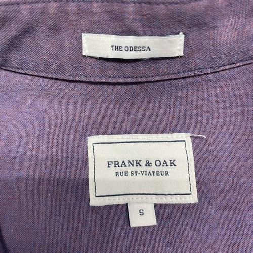 Frank & Oak The Odessa Long Sleeve Button Down Shirt Purple Size Small Designer - Picture 5 of 8