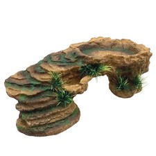 Turtle Reptile Basking Platform Hideout Resin Terrarium Resting Rock Hiding Cave