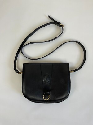 Cartier vintage real leather logo shoulder bag