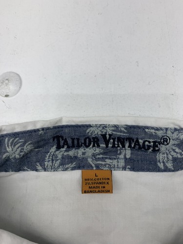 Tailor Vintage Mens White Long Sleeve Button Up Shirt Size Large - Picture 3 of 5