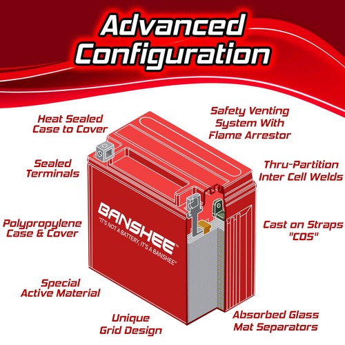Banshee YTX20-BS Battery for Moto Guzzi Stelvio 1200 2009–2011 AGM 310 CCA - Picture 4 of 9