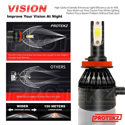 LED Headlight Kit Protekz H11 6000K 600W Low Bulb for Subaru Impreza 2008-2017 - Bild 9 von 12