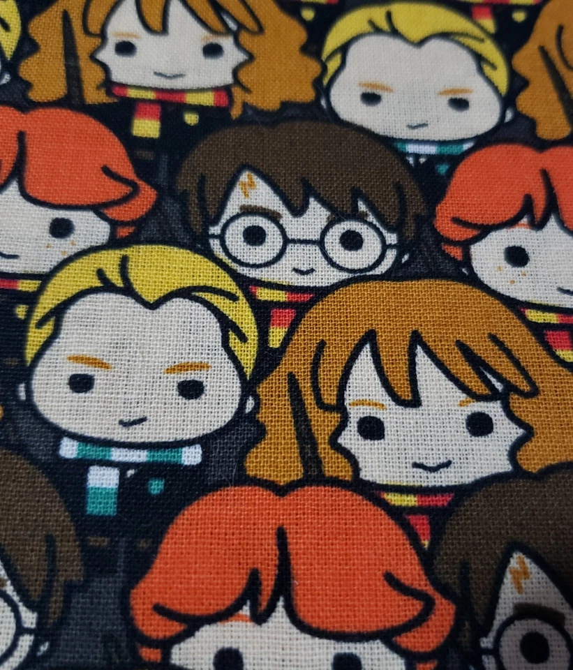NIP Harry Potter Chibi Fat Quarter Eugene Textiles Harry Ron Hermione Draco - Image 2 of 4
