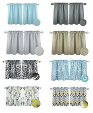 Aiking Home 2-Panels of 24" Tall Rod Pocket Kitchen Tier Curtains