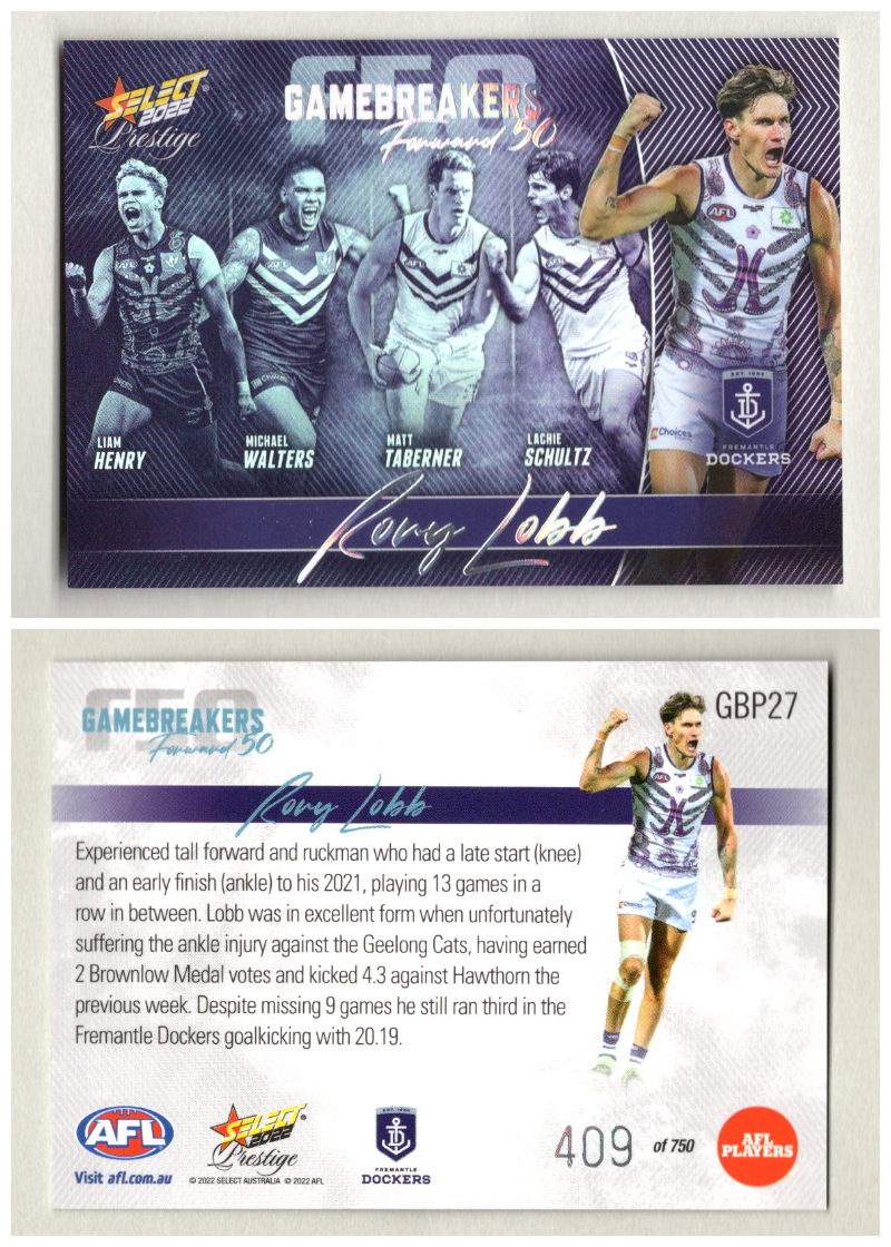 2022 AFL Footy Stars Prestige Gamebreaker PICK YOUR FREMANTLE CARD