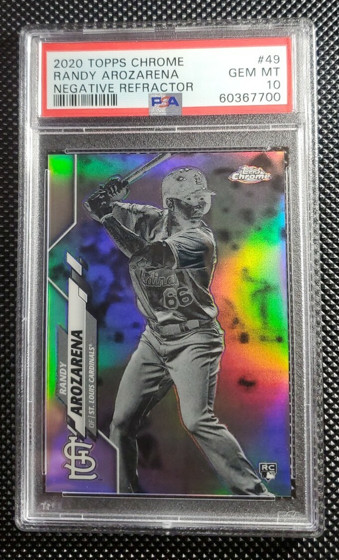 Randy Arozarena RC #49 Negative Refractor PSA 10 Rookie 2020 Topps Chrome