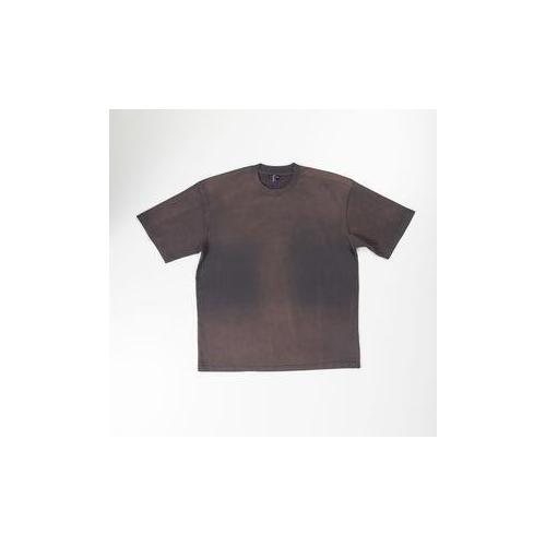 ★XTONZ★ XTT136 VITAL FADE WASHING T-SHIRT BROWN Grey Sun washed Sun faded Heavyweight Boxy T-shirt Box Fit