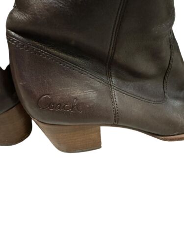 Vintage Coach Fayth braune hohe Damenstiefel aus Leder mit Absatz 8 Reiten Western - Bild 2 von 10