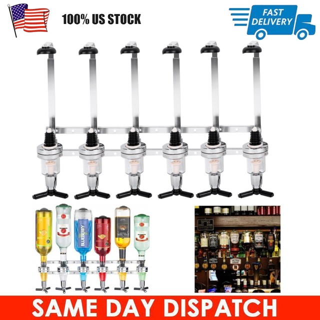 6 Bottle Liquor Drink Dispenser Alcohol Bar Beverage Whiskey Shot Gift