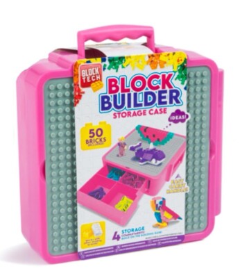 Block Tech 50 Bausteine & Aufbewahrungskoffer - Pink
