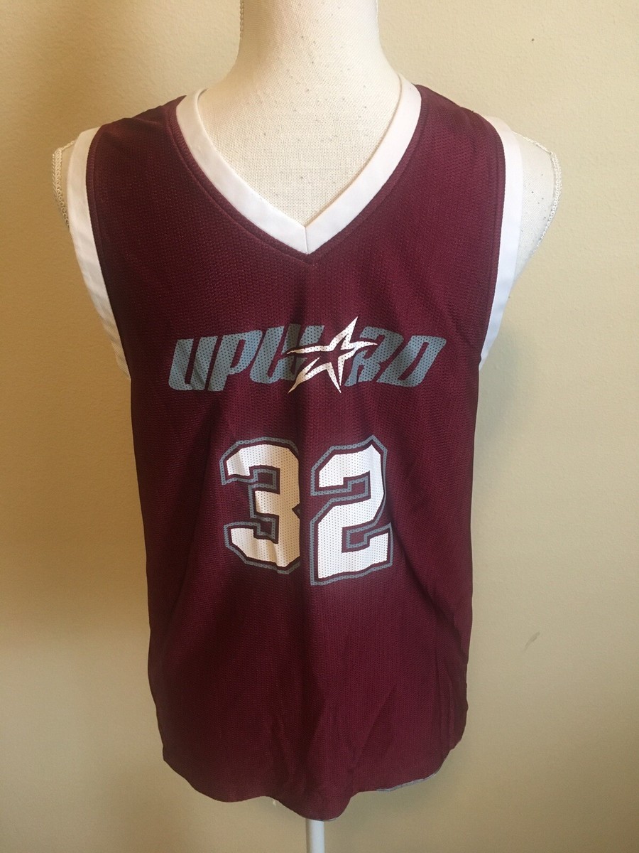 Upward Youth Large Basketball Jersey Reversible Grey~Burgundy